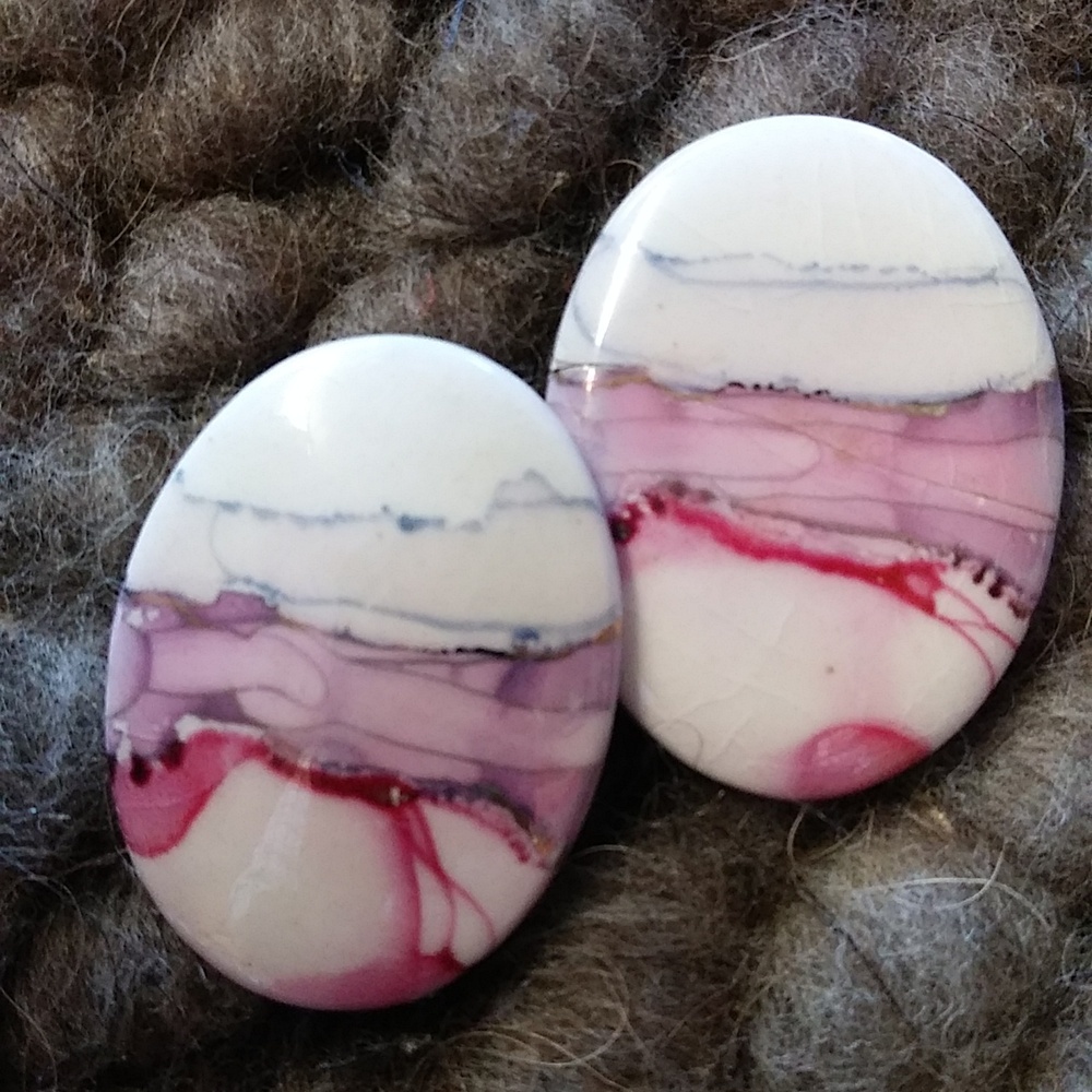 80s vintage ceramic earrings